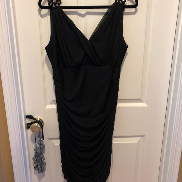 db studio Dresses & Skirts - dbstudio Back Evening Dress w/Rhinestone Flowers